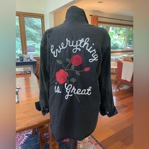 Women’s American Eagle vintage-style embroidered button down.